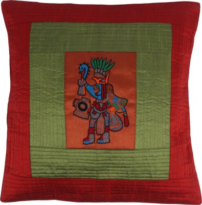 Indha Craft Embroidered Cushions Cover(Pack of 2, 40 cm*40 cm, Red, Green)