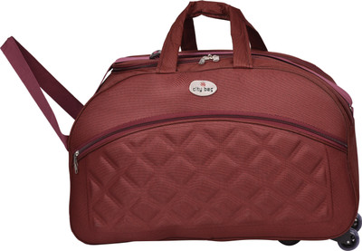 CITY BAG Soft Body High Density Polyester Material Waterproof (51CM), Travel Duffel Bag / Strolley Duffel Bag with Smooth Rolling Wheels Duffel With Wheels (Strolley)
