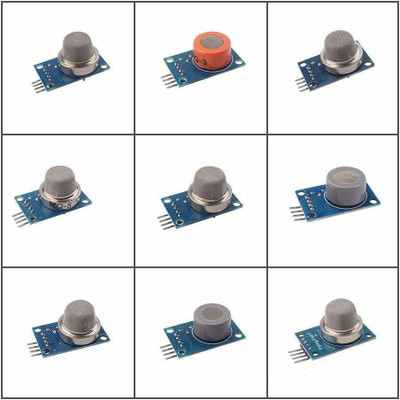 TRUSTECH 9PCS/Lot Gas Detection Sensor Module MQ-2 MQ-3 MQ-4 MQ-5 MQ-6 MQ-7 MQ-8 MQ-9 MQ-135 Sensor Module Gas Sensor Starter Kit Electronic Components Electronic Hobby Kit