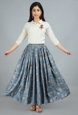 Verano Women Ethnic Top Skirt Set
