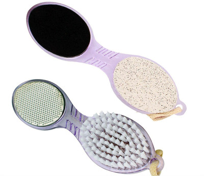 AKADO Multipurpose Plastic Double-sided 4 in 1 Foot File Callus Pedicure Remover Foot Scrubber Tool for Wet and Dry Feet premium stone(Multicolor)