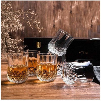 varahry (Pack of 6) Deluxe Lead Free Crystal Whiskey Glasses (250 ml) Glass Set(250 ml, Glass)