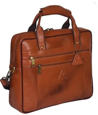 A. K. LEATHER Men Tan Messenger Bag