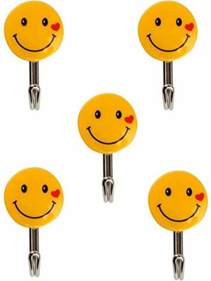 barakath Plastic Self Adhesive Smiley Wall KOOKS PACK OF 25 Hook 1(Pack of 25)