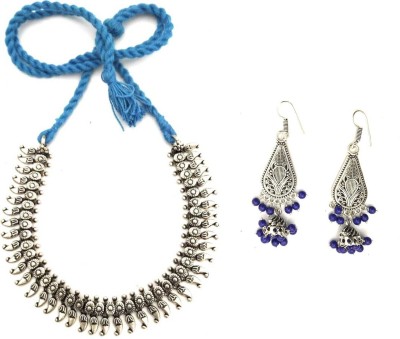 JDDCART Alloy Silver, Blue Jewellery Set(Pack of 1)