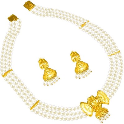 SURAT DIAMONDS Metal Gold-plated White, Gold Jewellery Set(Pack of 1)