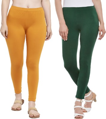 Style Access Ankle Length  Western Wear Legging(Yellow, Dark Green, Solid)