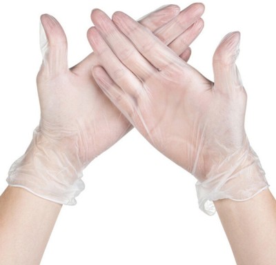Cruzine Transparent Gloves-100 Latex Examination Gloves(Pack of 100)