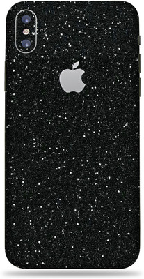 OggyBaba Apple iPhone X, Phone Back side Protector and Camera Protector Mobile Skin(Ultra Super Black-Glitter Skin Skin Matte Finish)