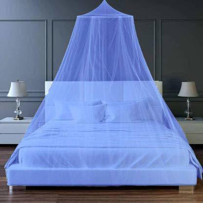 VeeRudra ATMBLSBL1295 Polyester Washable Adults Mosquito Net(Blue, Ceiling Hung)