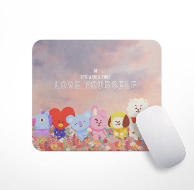 HeartInk BTS Bangtan Boys BT21 Theme Fan Art Printed Anti Skit Laptop/Computer Mouse Pad - HIKBT21MP04 Mousepad(Multicolor)
