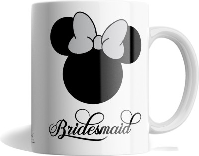 Prink Bride Maids Printed White coffee| Ceramic Bride Maid, Bride Gang | Best Gifts For Friends| Wedding, Marriage ,bride maids | Microwave & Dishwasher Safe (330ml) Ceramic Coffee Mug(330 ml)