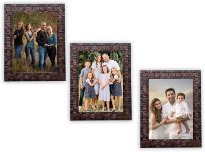 KDM Home Decor Wood Wall Photo Frame(Brown, 3 Photo(s), 6x8 Inch)