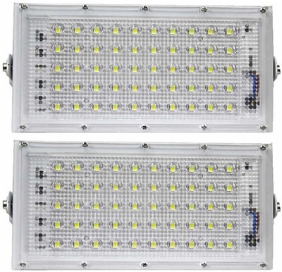 Online Generation 50W LED Flood Light, Cool Day White -Pack of 2 Flood Light Outdoor Lamp(White)