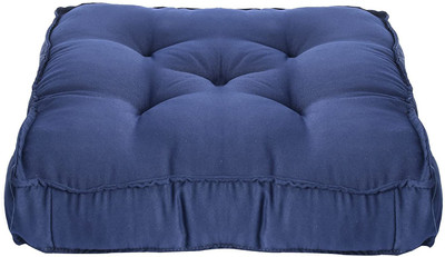 Comfowell Microfibre Solid Chair Pad Pack of 1(Navy Blue)