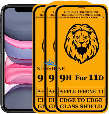 SUNSHINE Edge To Edge Tempered Glass for Apple iPhone XR, Apple iPhone 11(Pack of 3)
