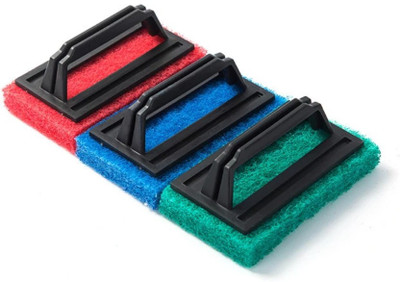 Kuniva Multipurpose Scrubber Brush With Handle, Tile Cleaning Brush Scrub Pad Scrub Pad (PACK OF 3) Scrub Pad(Medium, Pack of 3)