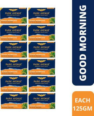 PARK AVENUE Good Morning Fragrant Soap With Tea Tree Oil And Shea Butter 125 Grams Each (Pack of 12)(12 x 125 g)