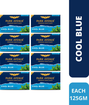PARK AVENUE Cool Blue Fragrant Soap With Menthol And Multi-Mineral Energizers125 Grams Each (Pack of 8)(8 x 125 g)