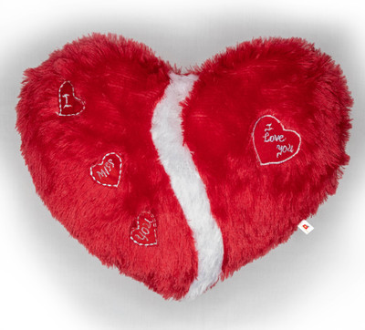 Wondershala Love Heart Shape Pillow I Miss You Plush Toy  - 30 cm(Red, White)