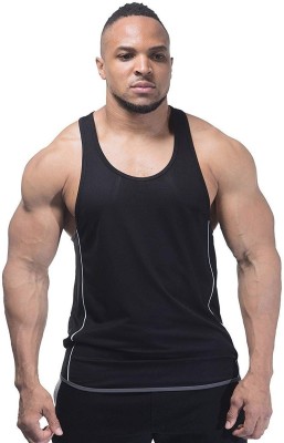 Decisive Sporty Men Scoop Neck Reversible Black T-Shirt