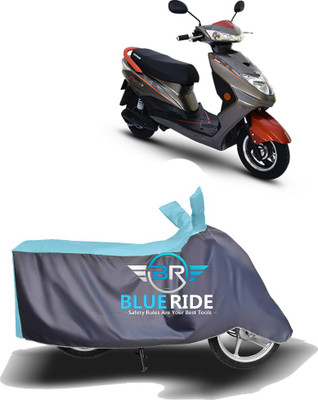 BLOERIDE Two Wheeler Cover for Okinawa(Ridge Plus, Blue, Grey)
