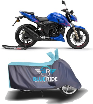 APNEK Two Wheeler Cover for TVS(Apache RTR 200 4V, Blue, Grey)