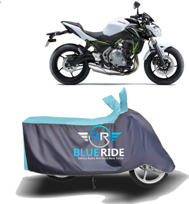 BLOERIDE Two Wheeler Cover for Kawasaki(Z650, Blue, Grey)