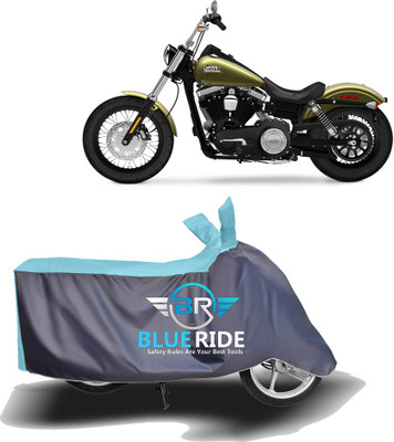 BLOERIDE Two Wheeler Cover for Harley Davidson(Street Bob, Blue, Grey)