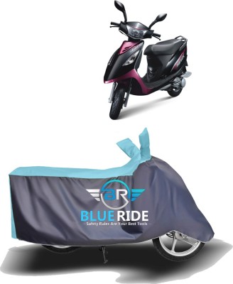 BLUERIDE Two Wheeler Cover for TVS(Scooty Streak, Blue, Grey)