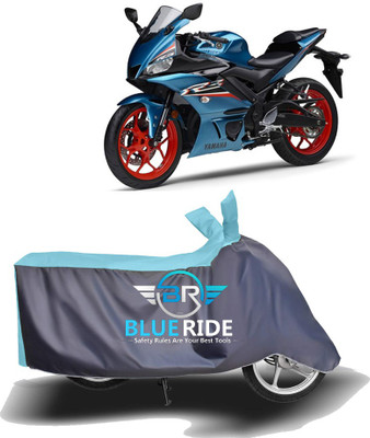 BLOERIDE Two Wheeler Cover for Yamaha(YZF R3, Blue, Grey)