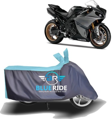 BLUERIDE Two Wheeler Cover for Yamaha(YZF R1, Blue, Grey)