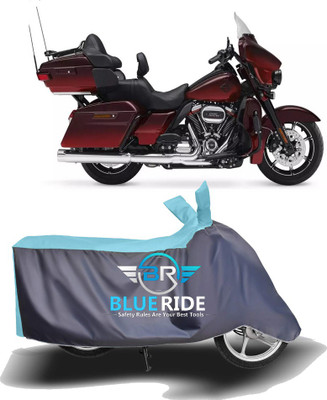 BLORIDE Two Wheeler Cover for Harley Davidson(CVO Limited, Blue, Grey)