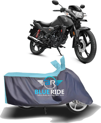 BLOERIDE Two Wheeler Cover for Honda(CB Shine SP, Blue, Grey)