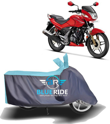 BLOERIDE Two Wheeler Cover for Hero(CBZ TYPE 1, Blue, Grey)