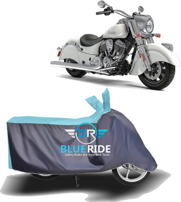 BLOERIDE Two Wheeler Cover for Indian(Chief Classic, Blue, Grey)