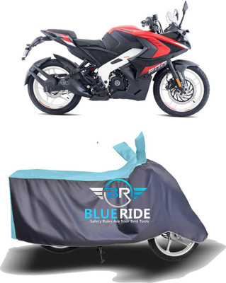 BLORIDE Two Wheeler Cover for Bajaj(Pulsar RS 200, Blue, Grey)