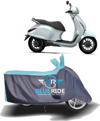 BLUERIDE Two Wheeler Cover for Bajaj(Chetak, Blue, Grey)