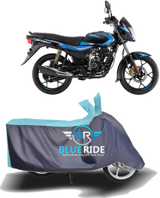 BLOERIDE Two Wheeler Cover for Bajaj(Platina 110, Blue, Grey)