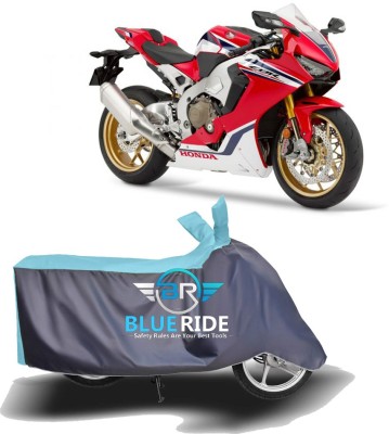 BLUERIDE Two Wheeler Cover for Honda(CBR1000RR Fireblade, Blue, Grey)