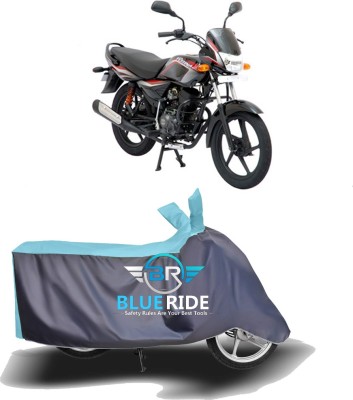 BLUERIDE Two Wheeler Cover for Bajaj(Platina 125, Blue, Grey)