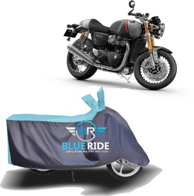 BLUERIDE Two Wheeler Cover for Triumph(Thruxton 1200 R, Blue, Grey)