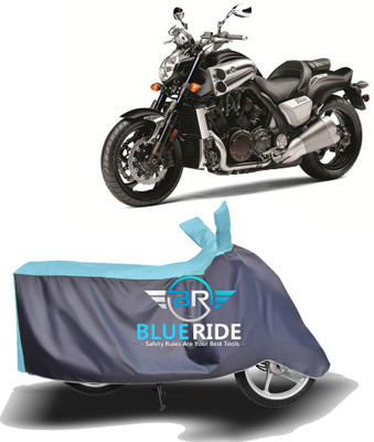 BLOERIDE Two Wheeler Cover for Yamaha(VMAX, Blue, Grey)