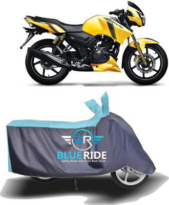 BLOERIDE Two Wheeler Cover for TVS(Apache, Blue, Grey)