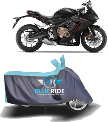 BLOERIDE Two Wheeler Cover for Honda(CBR650R, Blue, Grey)