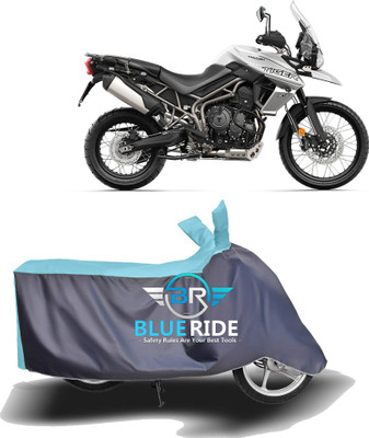 BLOERIDE Two Wheeler Cover for Triumph(Tiger 800 XCA, Blue, Grey)