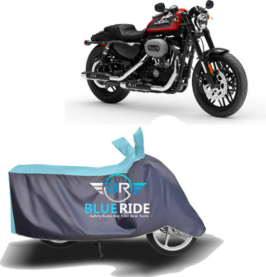 BLORIDE Two Wheeler Cover for Harley Davidson(Roadster, Blue, Grey)