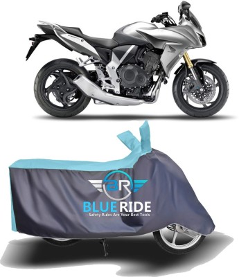 BLUEERIDE Two Wheeler Cover for Honda(CBF 1000, Blue, Grey)