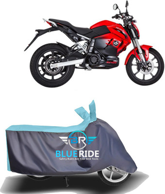 BLOERIDE Two Wheeler Cover for Revolt(RV 400, Blue, Grey)