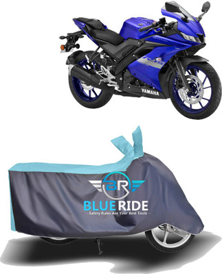 BLORIDE Two Wheeler Cover for Yamaha(R15 V3, Blue, Grey)